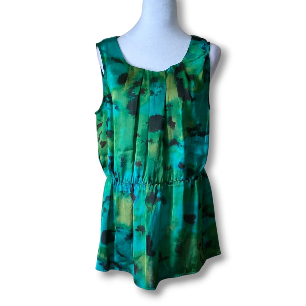 Notations Blue/Green Blouse - Size Large